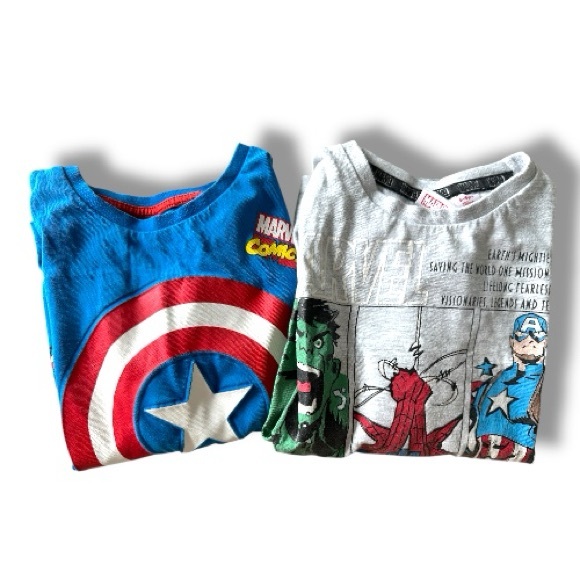 Marvel Other - Marvel Boys Long Sleeve Shirt Bundle Size 5–6Y Captain America Avengers